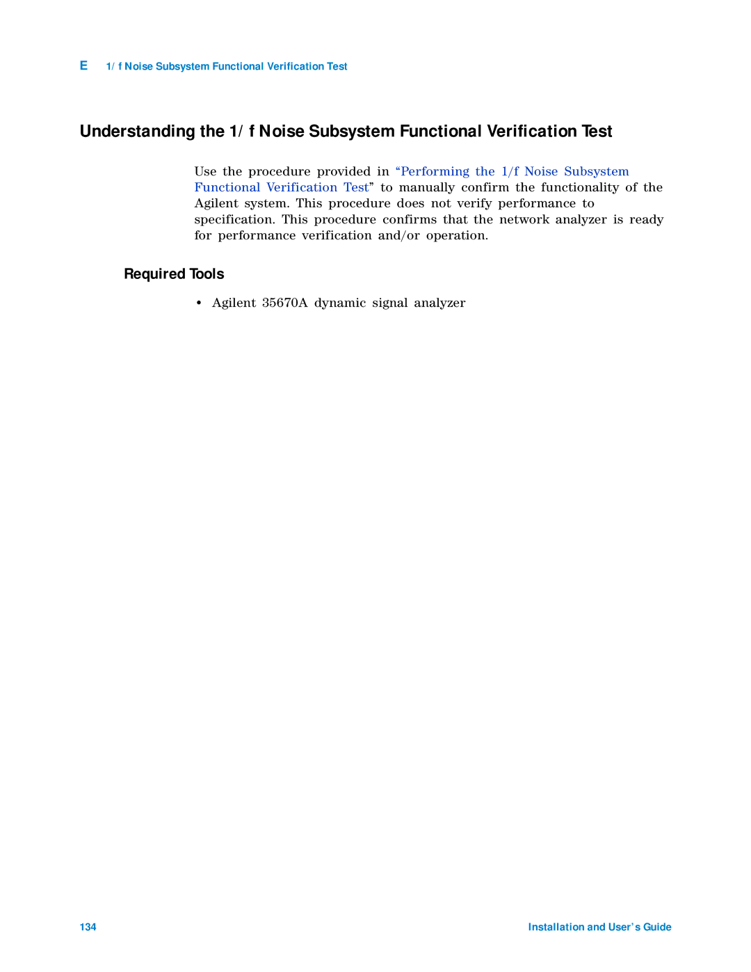 Agilent Technologies 85225F manual F Noise Subsystem Functional Verification Test 