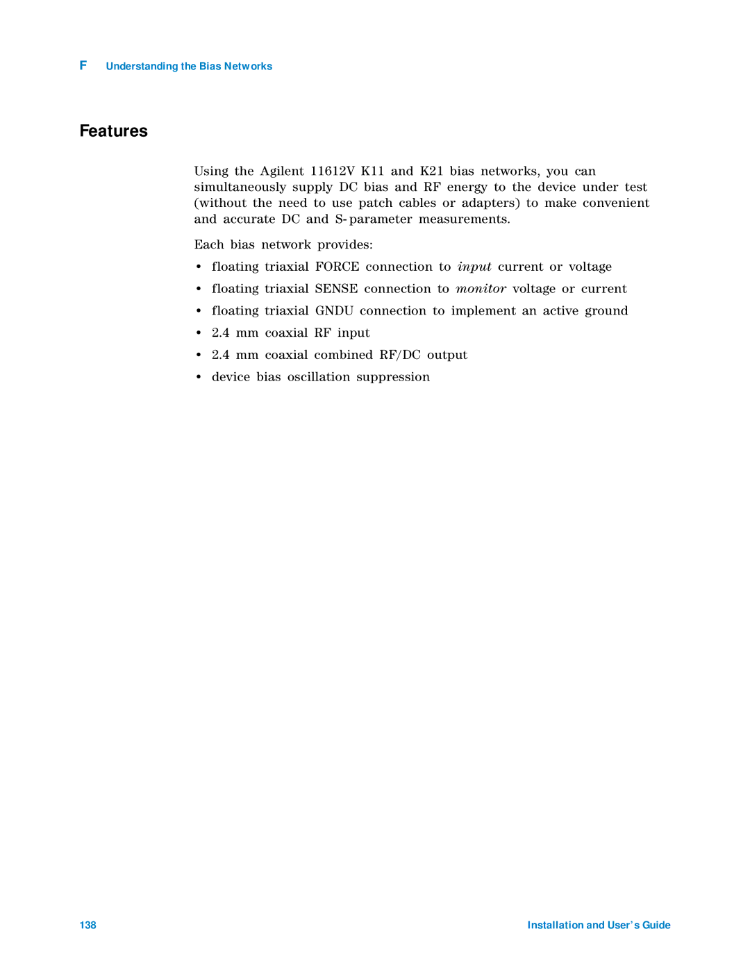 Agilent Technologies 85225F manual Features 