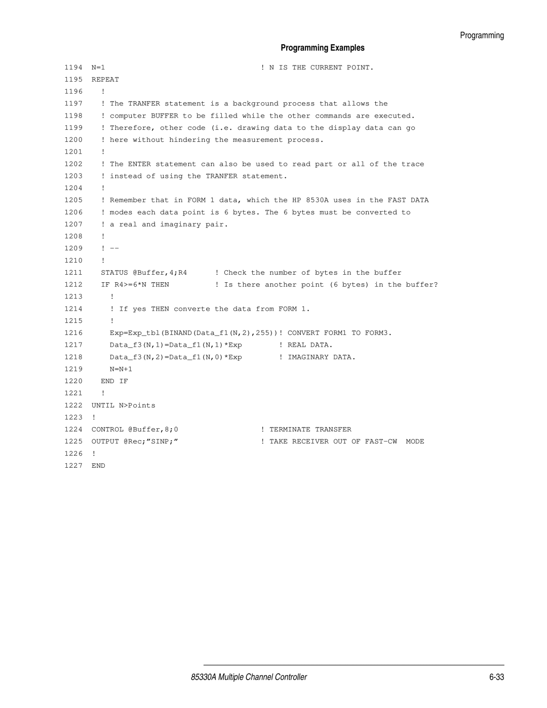 Agilent Technologies 85330A service manual 1194 