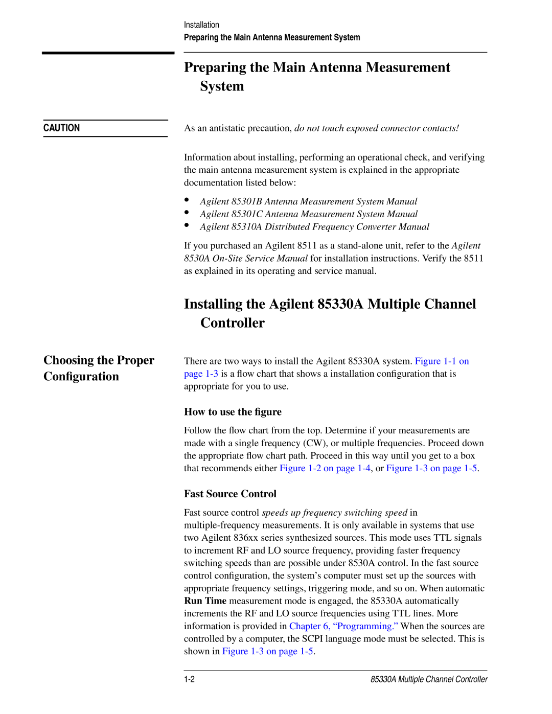 Agilent Technologies 85330A service manual Preparing the Main Antenna Measurement System, Choosing the Proper Conﬁguration 