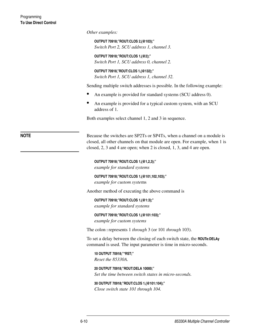 Agilent Technologies 85330A service manual Other examples 