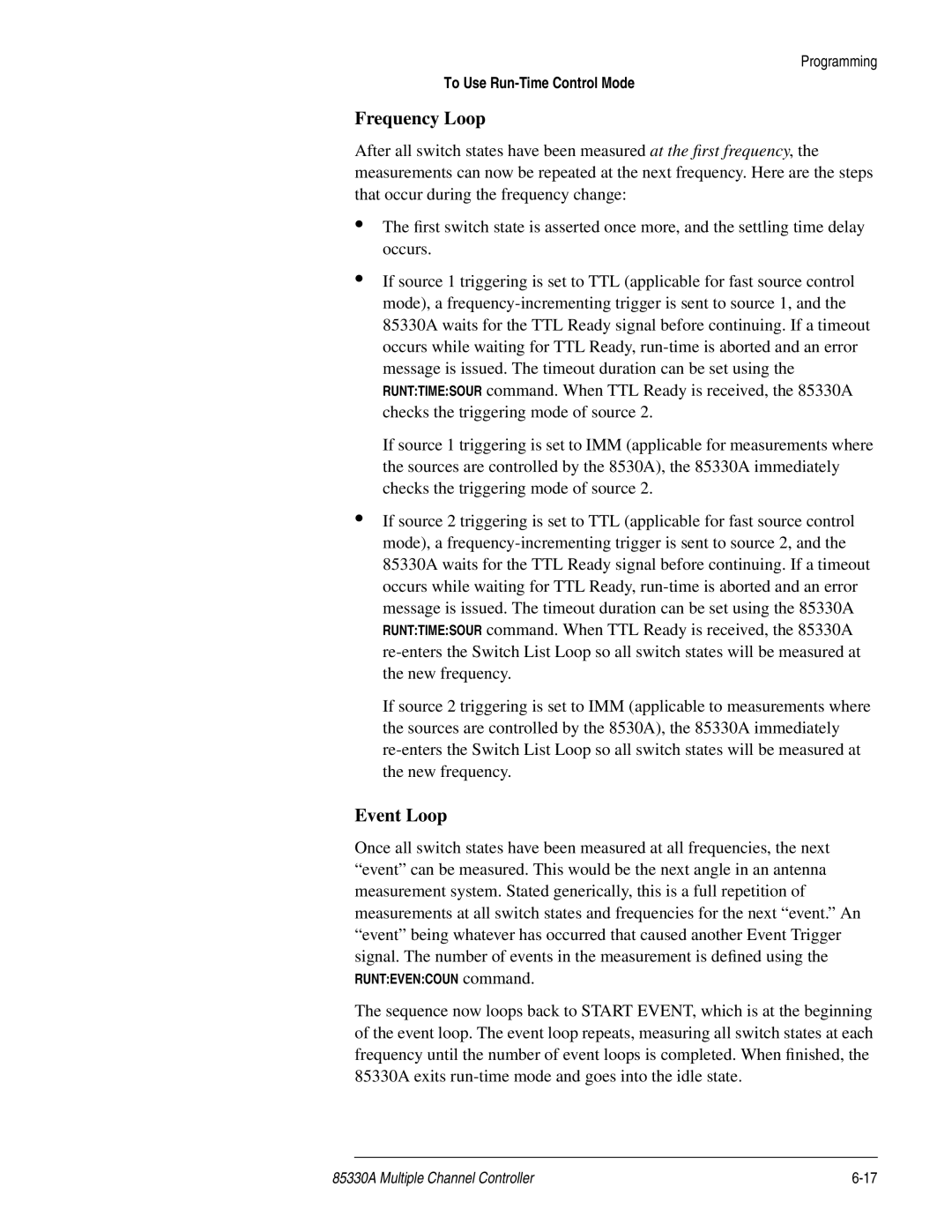 Agilent Technologies 85330A service manual Frequency Loop, Event Loop 