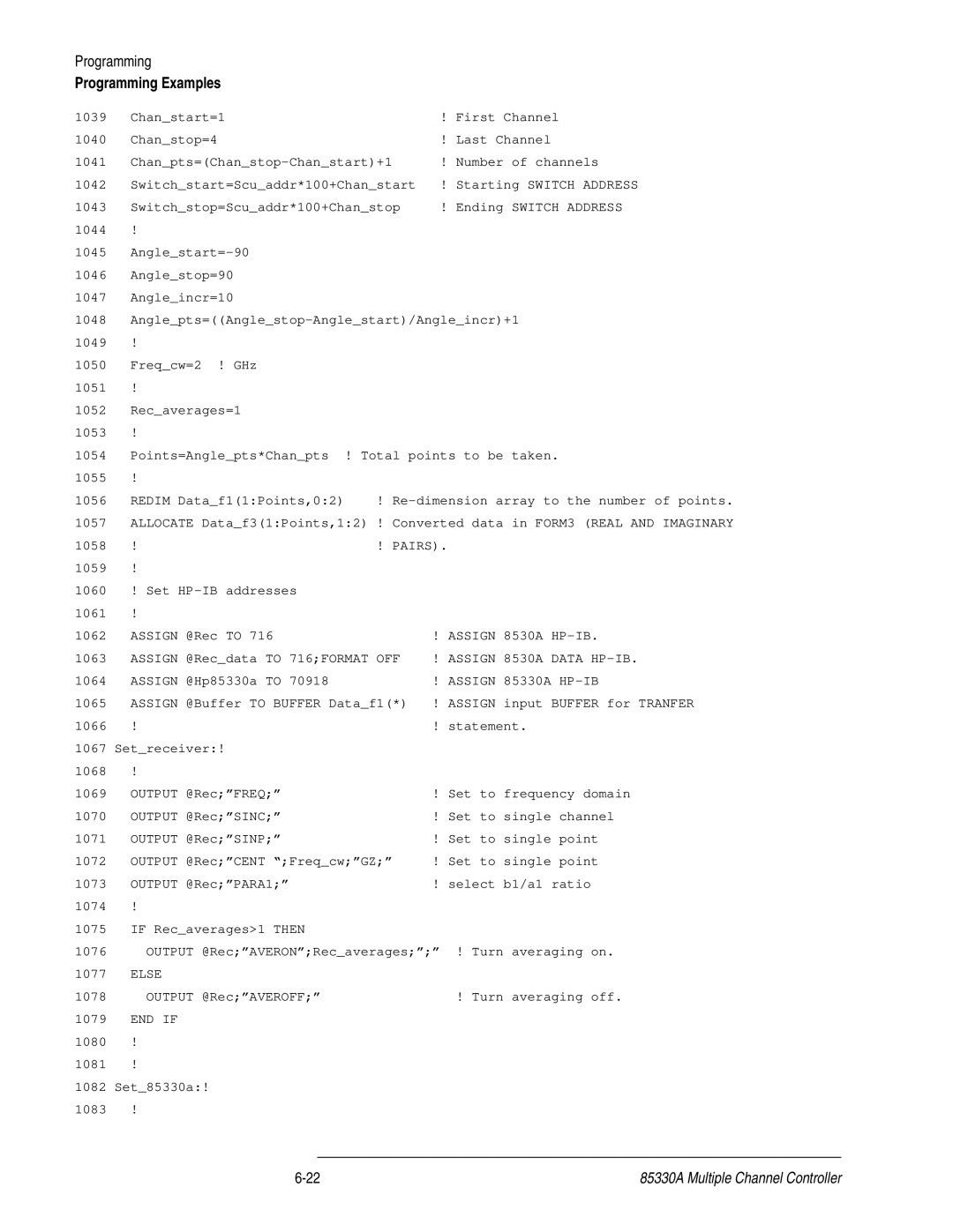 Agilent Technologies 85330A service manual Pairs 