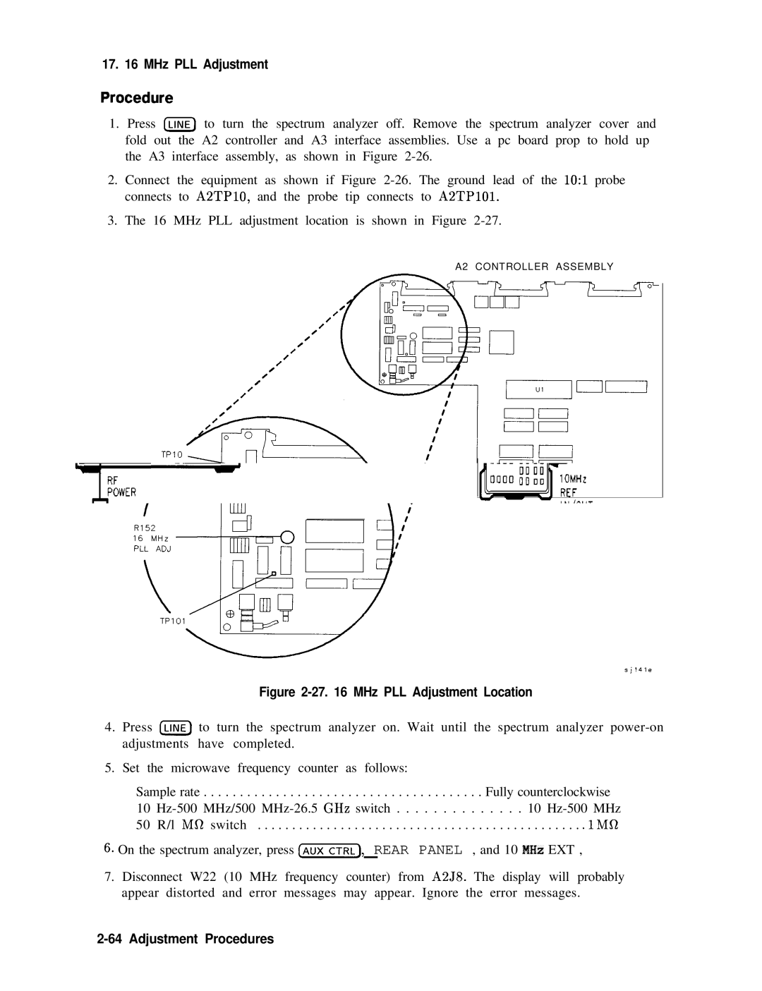 Agilent Technologies 856290216 service manual MHz PLL Adjustment Location 