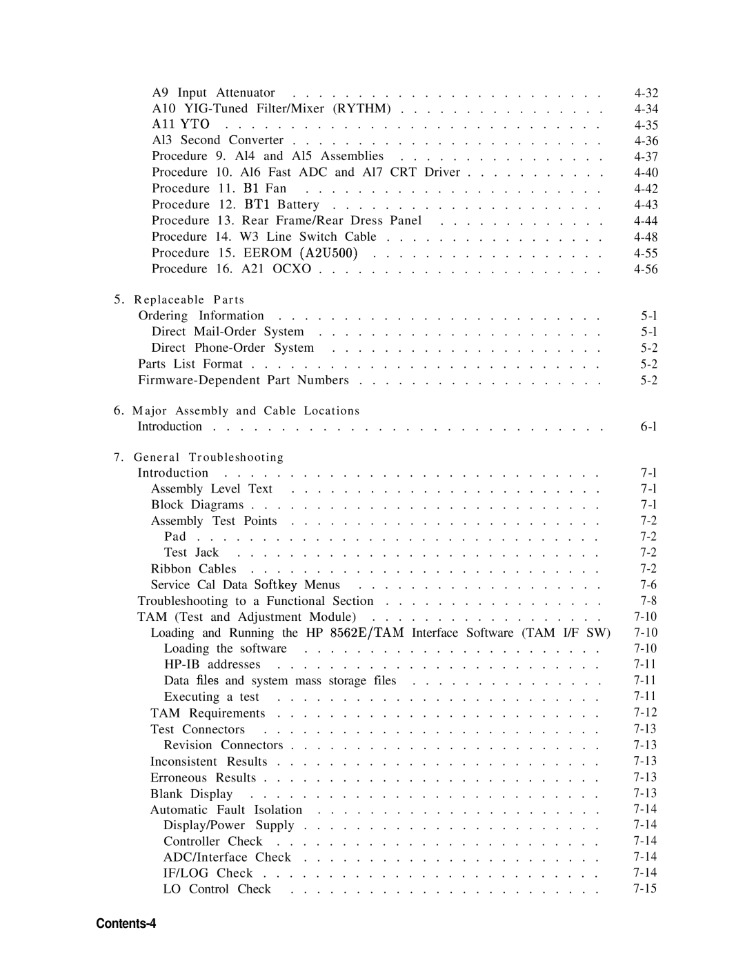 Agilent Technologies 856290216 service manual Contents-4 