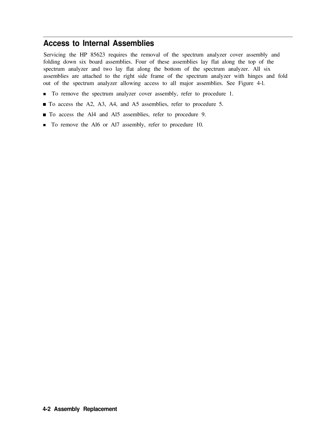 Agilent Technologies 856290216 service manual Access to Internal Assemblies 