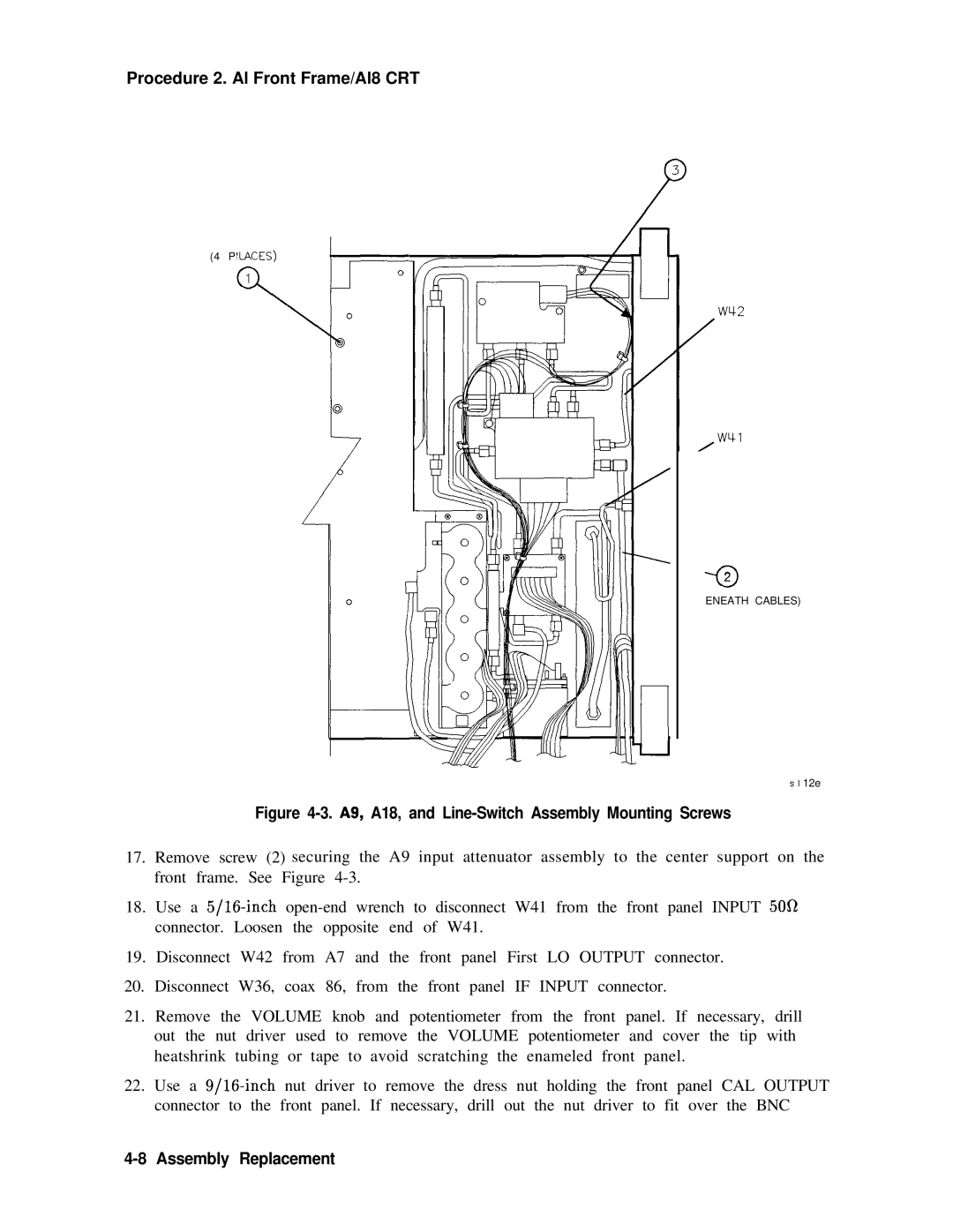 Agilent Technologies 856290216 service manual A9, A18, and Line-Switch Assembly Mounting Screws 