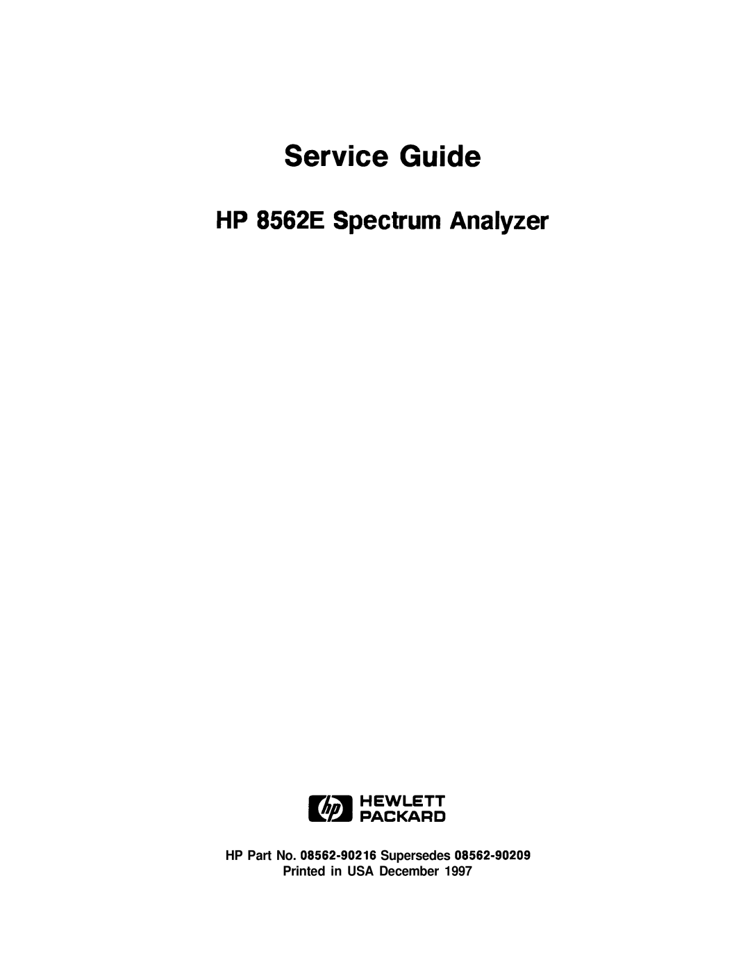 Agilent Technologies 856290216 service manual Fia Hewlett, HP Part No -90218 Supersedes 