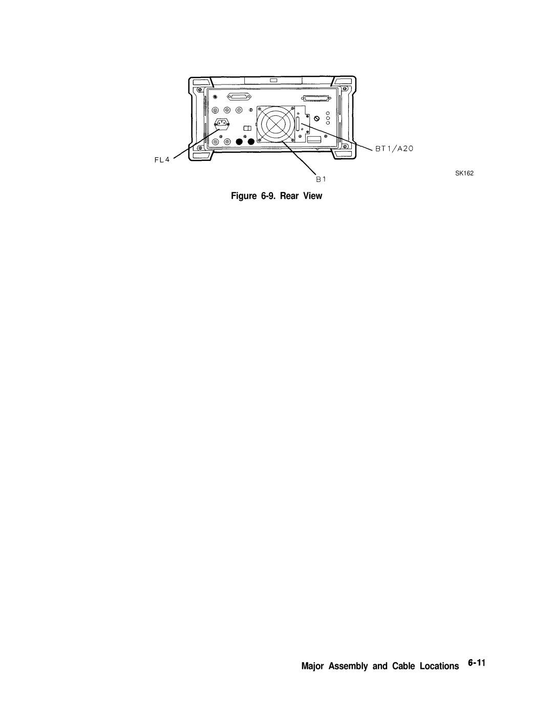 Agilent Technologies 856290216 service manual Rear View Major Assembly and Cable Locations 6-l 