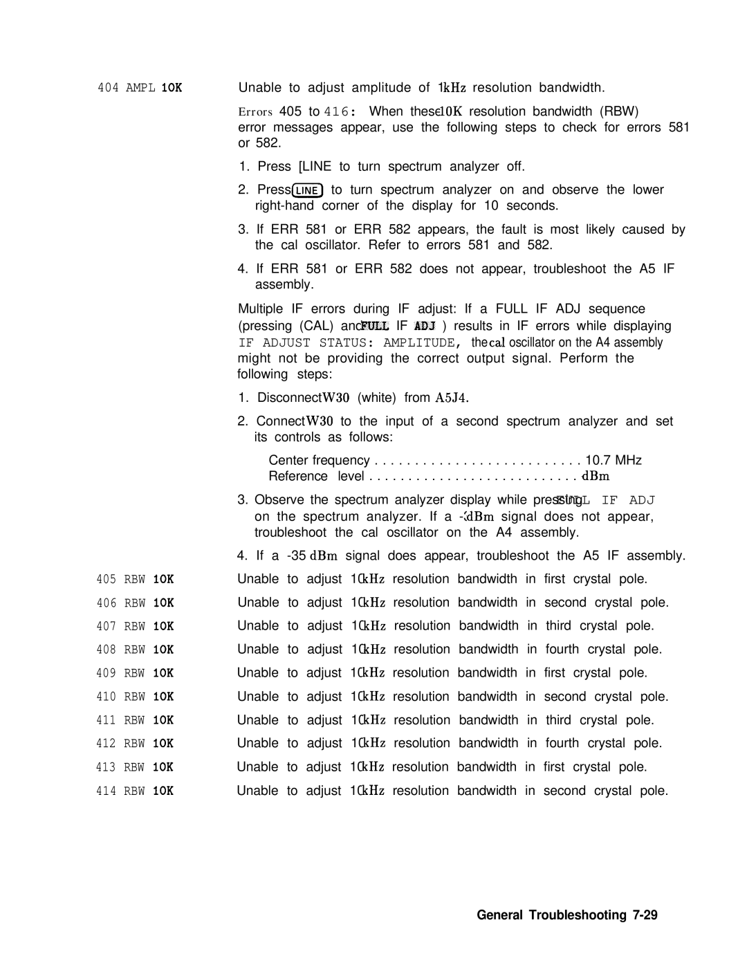 Agilent Technologies 856290216 service manual Rbw 