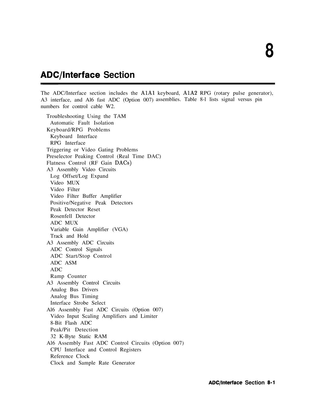 Agilent Technologies 856290216 service manual ADC/lnterface Section 