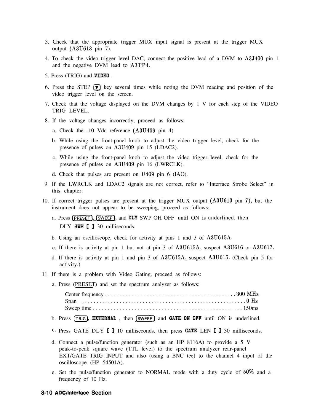 Agilent Technologies 856290216 service manual 10 ADC/lnterface Section 