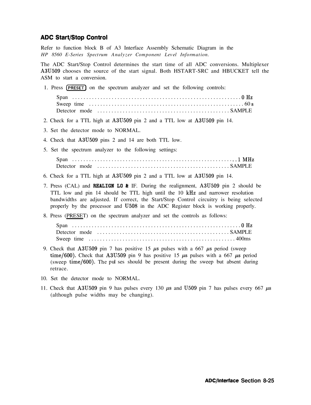 Agilent Technologies 856290216 service manual ADC Start/Stop Control 