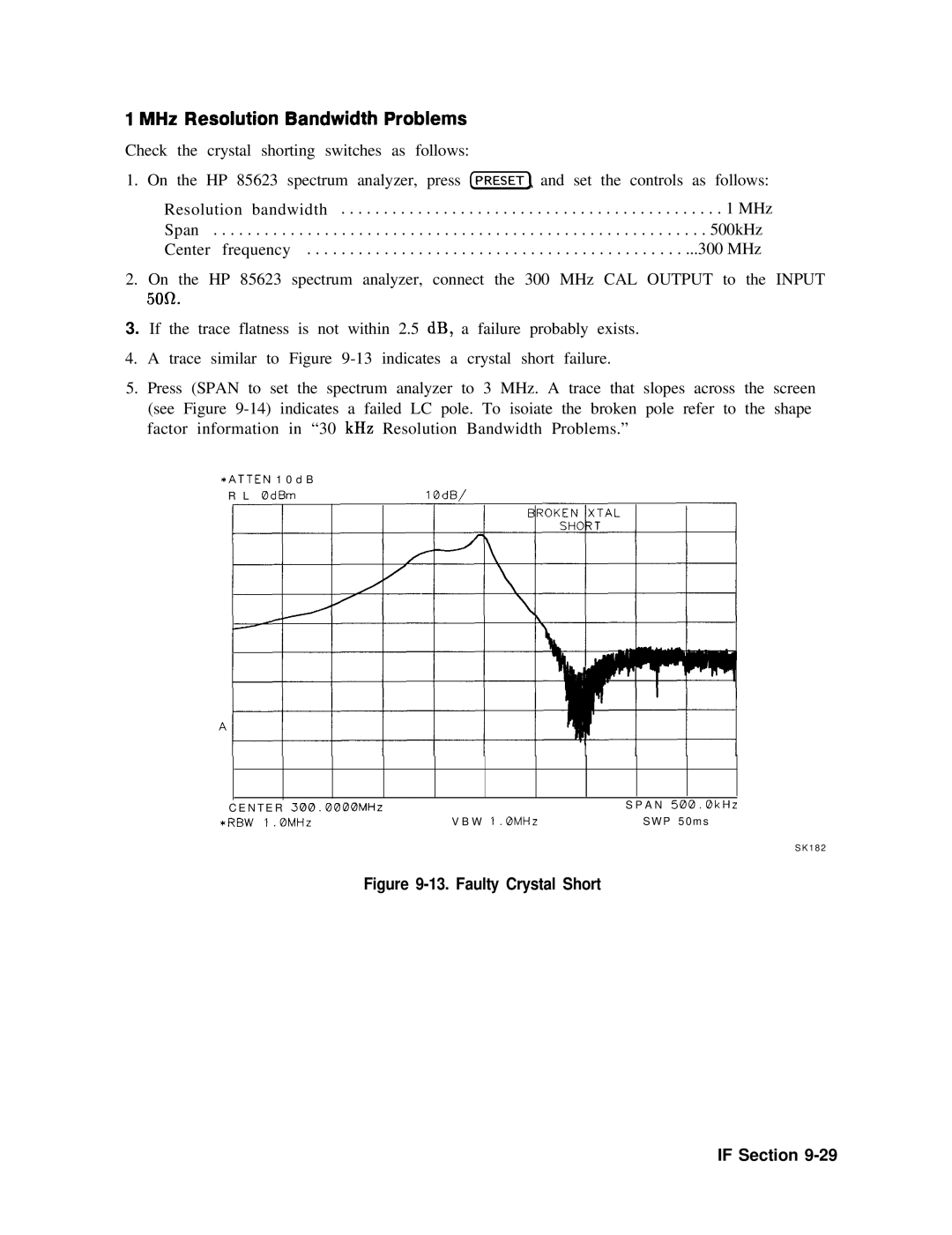 Agilent Technologies 856290216 service manual MHz Resolution Bandwidth Problems, 500 