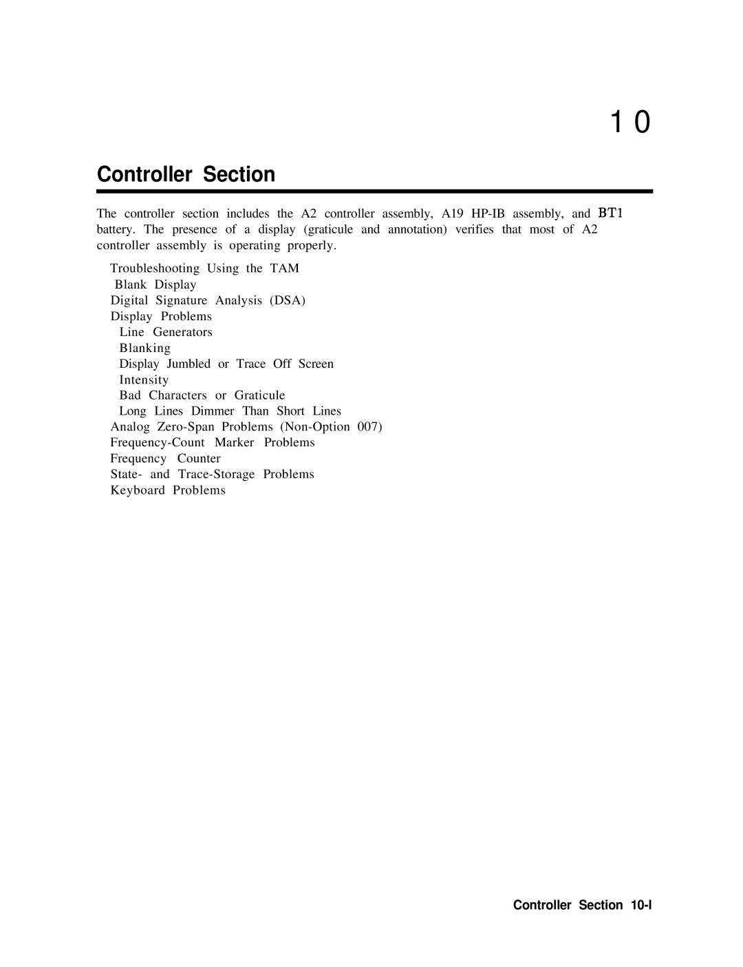 Agilent Technologies 856290216 service manual Controller Section, Controller -l 