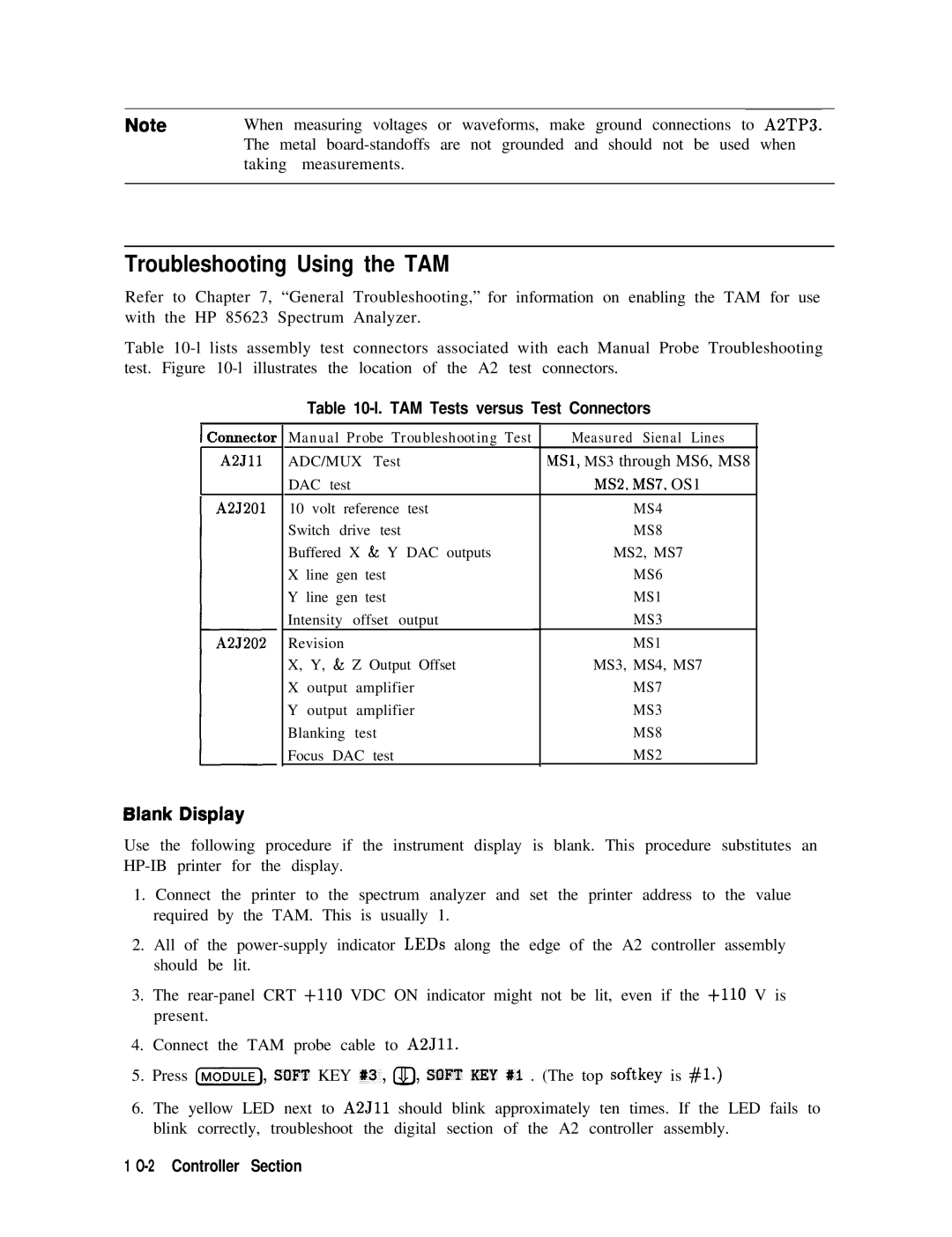 Agilent Technologies 856290216 service manual MSl, MS3 through MS6, MS8, Controller Section 