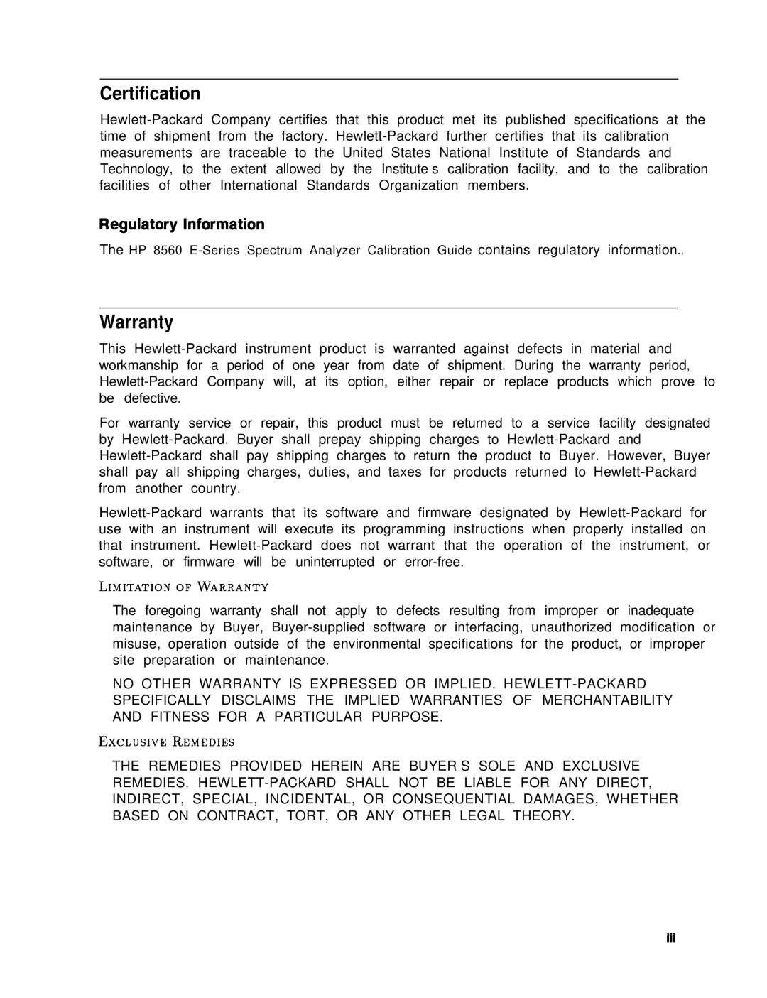 Agilent Technologies 856290216 service manual Certification, Warranty, Regulatory Information 