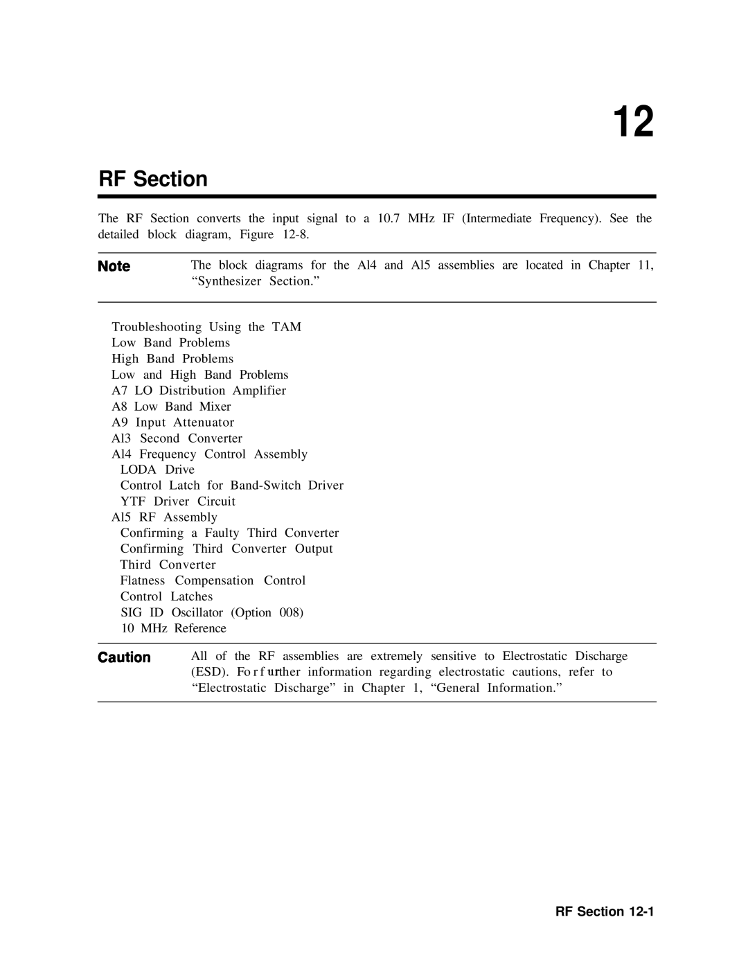 Agilent Technologies 856290216 service manual RF Section 