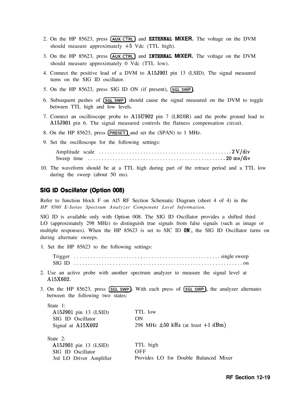 Agilent Technologies 856290216 service manual SIG ID Oscillator Option 