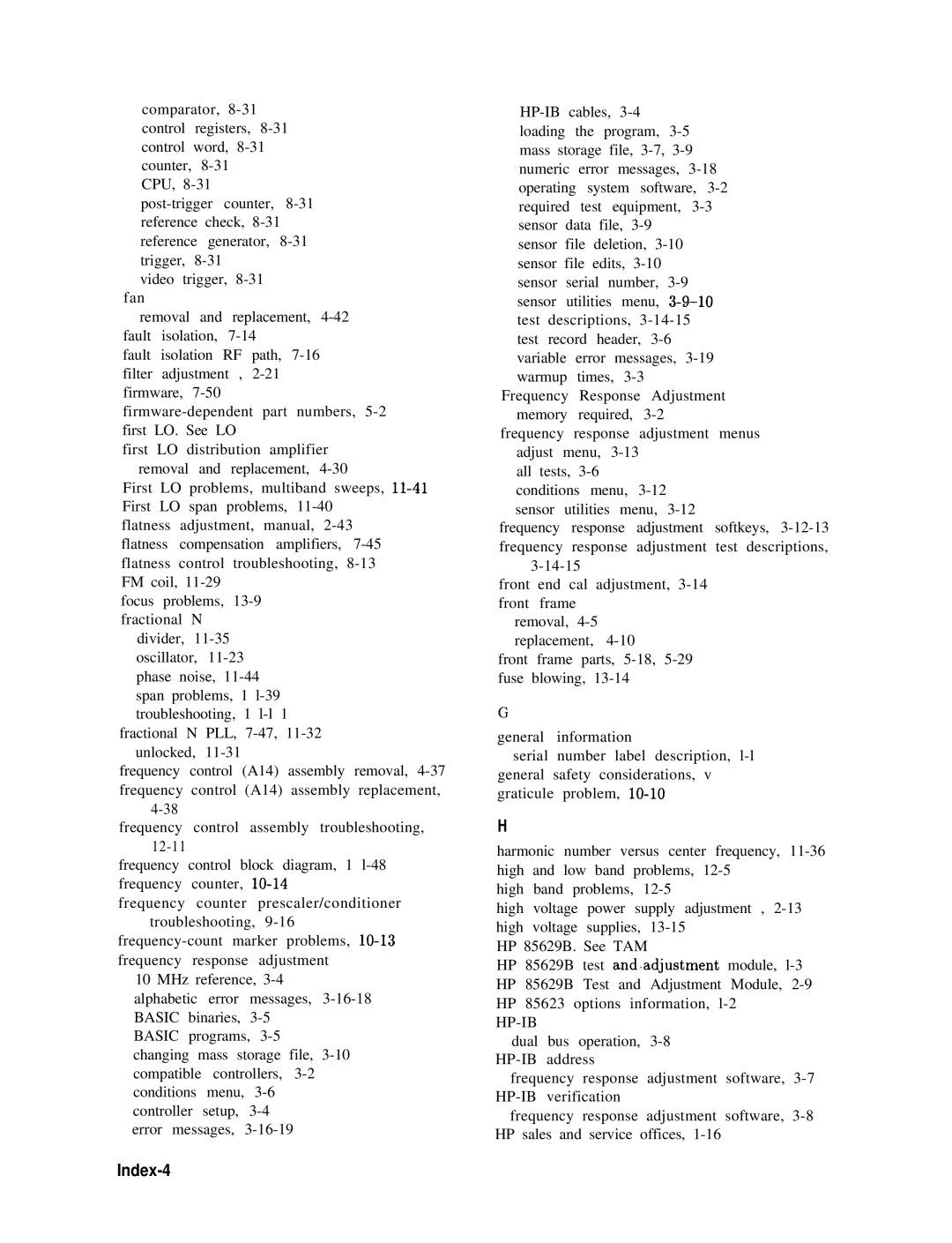 Agilent Technologies 856290216 service manual Index-4, Hp-Ib 