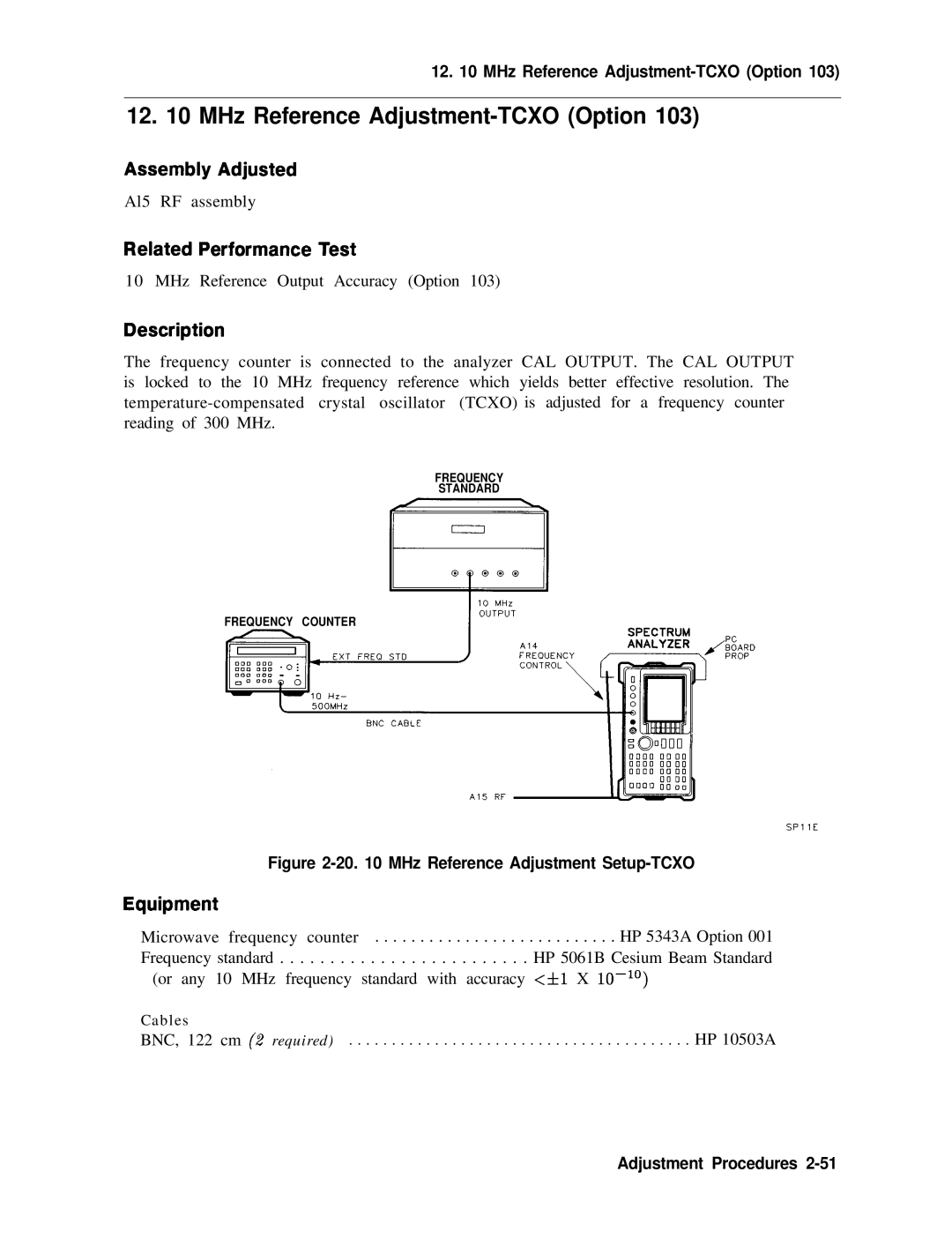 Agilent Technologies 856290216 service manual MHz Reference Adjustment-TCXO Option 