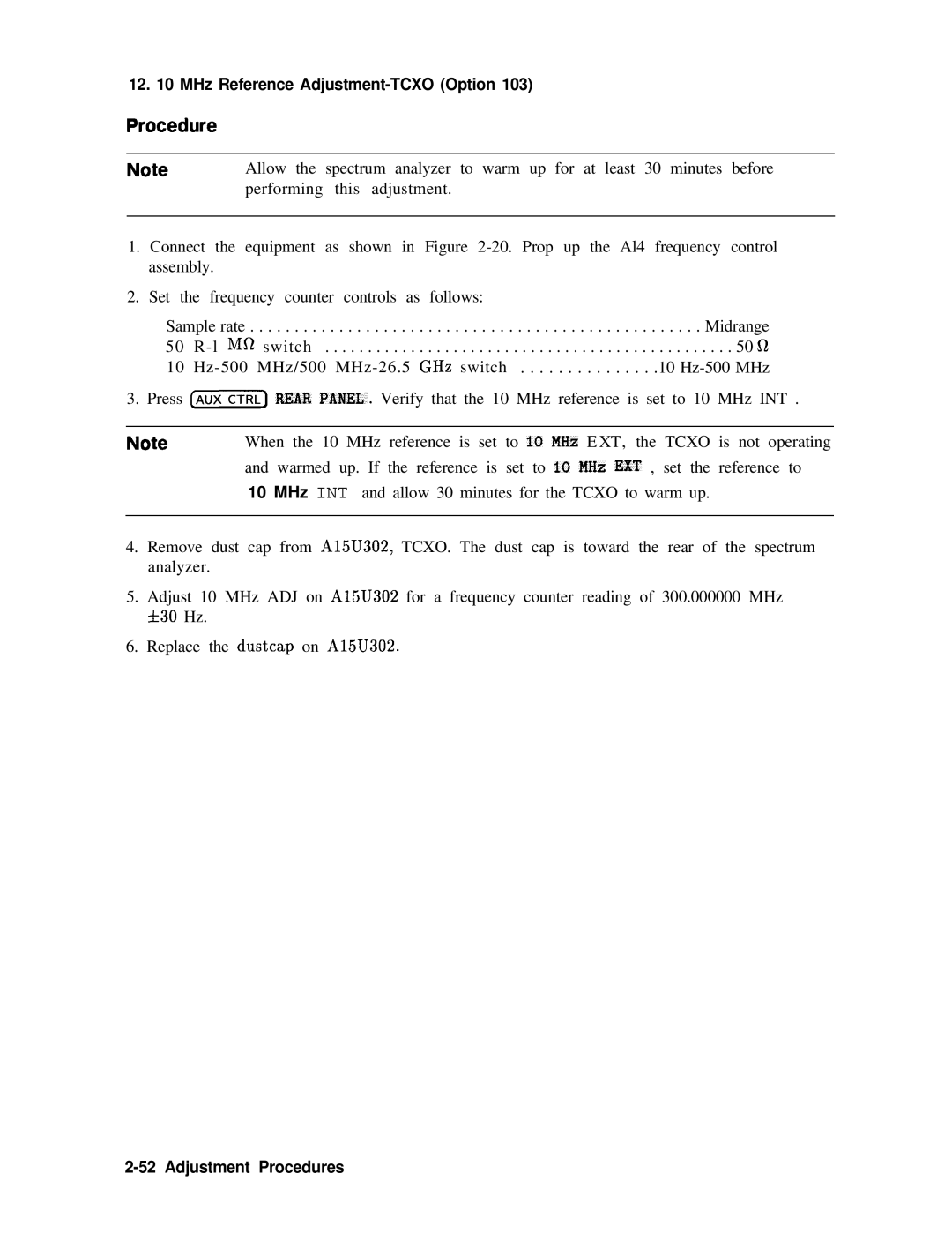 Agilent Technologies 856290216 service manual Procedure 