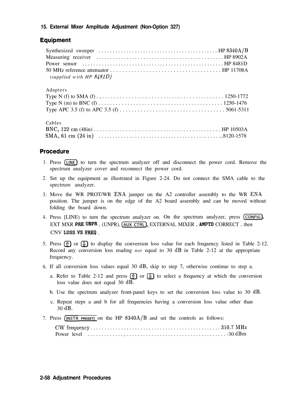 Agilent Technologies 856290216 service manual Supplied with HP 8481D 