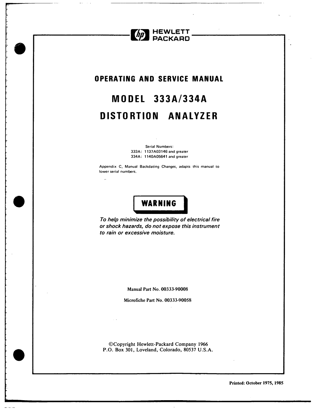 Agilent Technologies 8648A service manual 