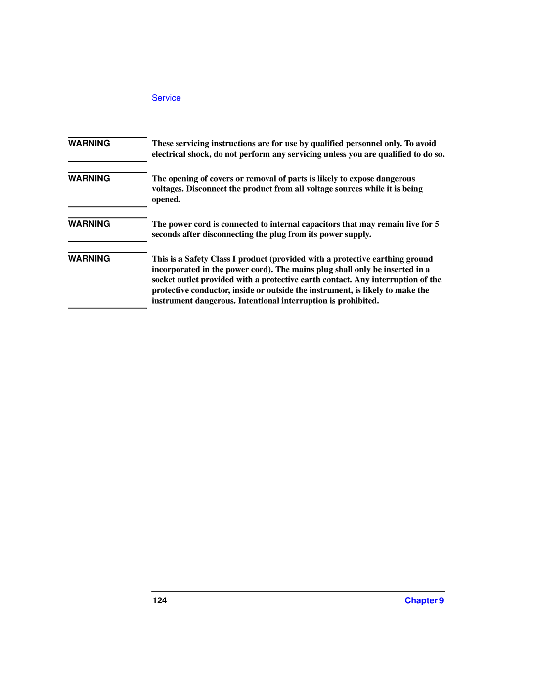 Agilent Technologies 87075C manual 124 