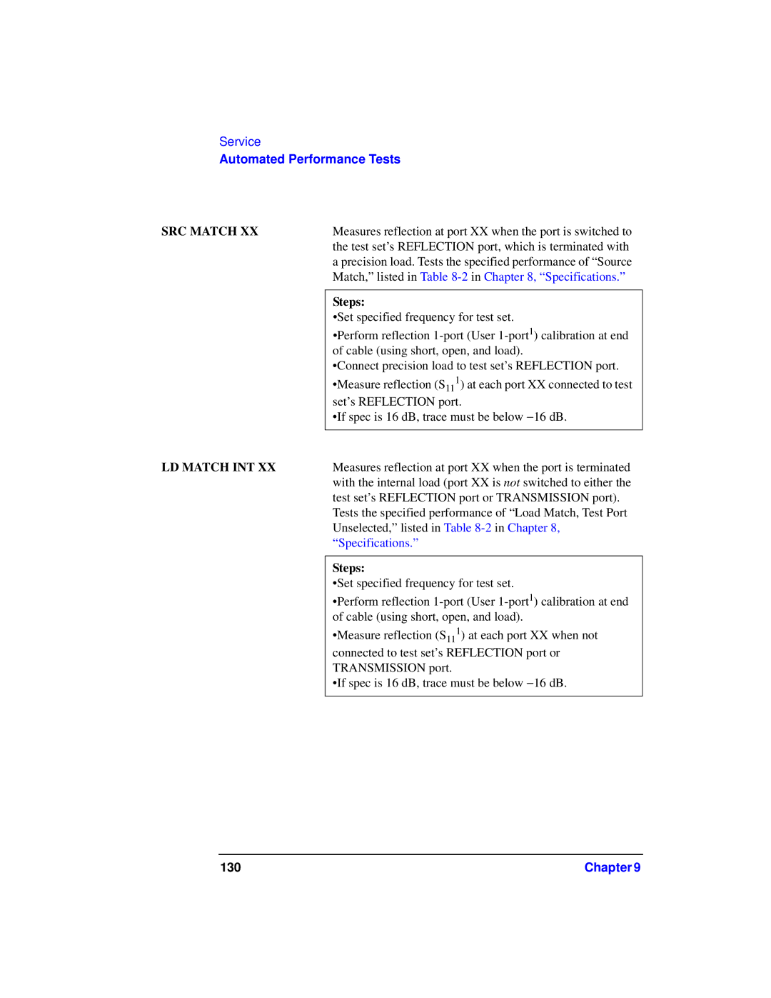 Agilent Technologies 87075C manual SRC Match, Steps 