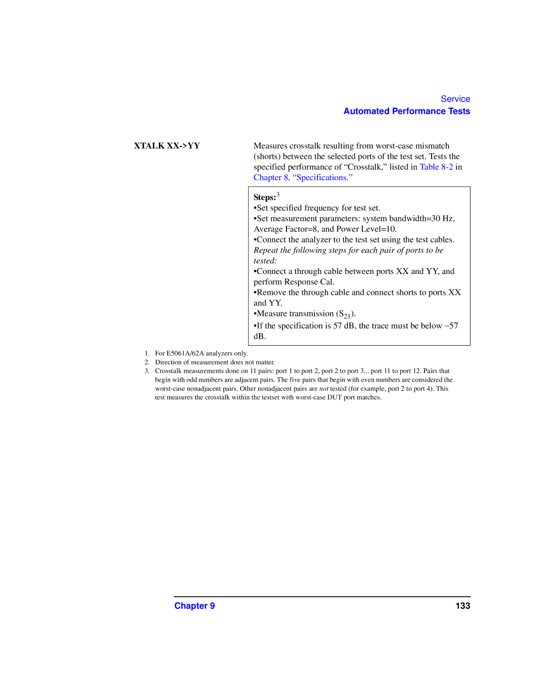 Agilent Technologies 87075C manual Xtalk XX-YY, Steps3 