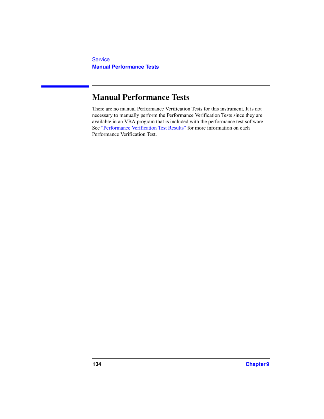 Agilent Technologies 87075C manual Manual Performance Tests 