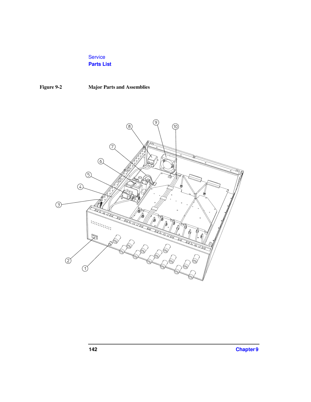 Agilent Technologies 87075C manual Major Parts and Assemblies 