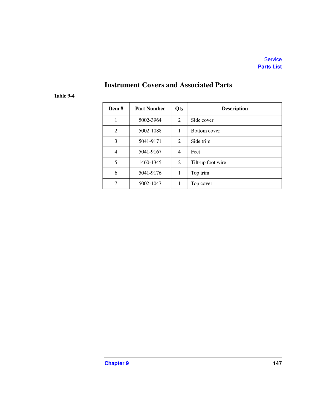 Agilent Technologies 87075C manual Instrument Covers and Associated Parts 