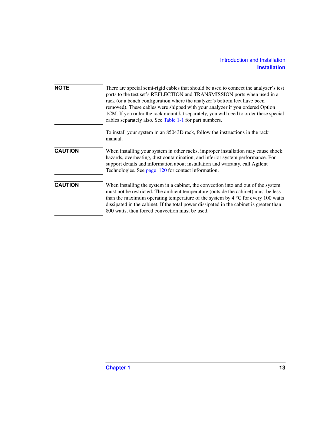 Agilent Technologies 87075C manual Installation 