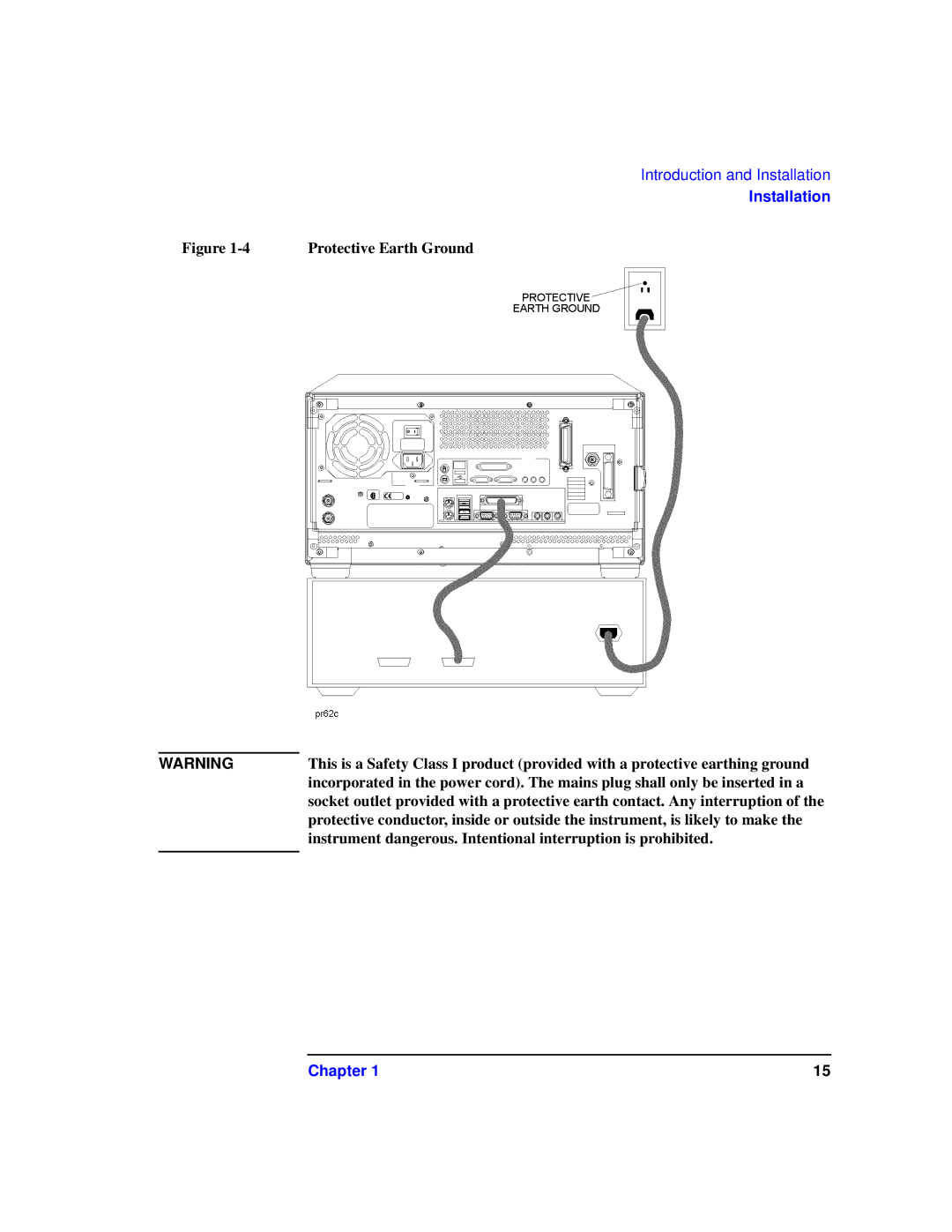 Agilent Technologies 87075C manual Protective Earth Ground, Instrument dangerous. Intentional interruption is prohibited 