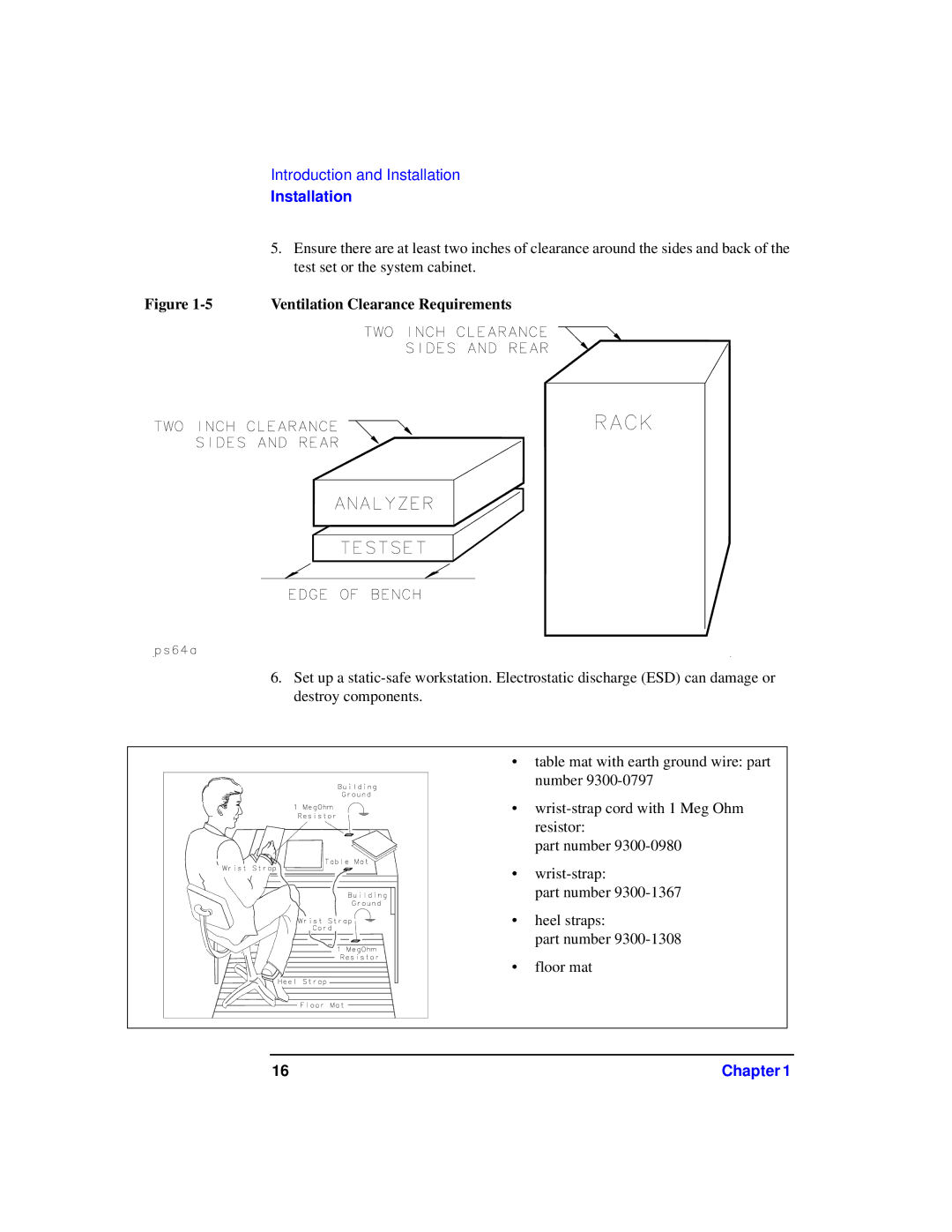 Agilent Technologies 87075C manual Test set or the system cabinet, Ventilation Clearance Requirements 