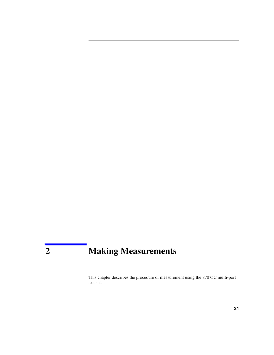 Agilent Technologies 87075C manual Making Measurements 