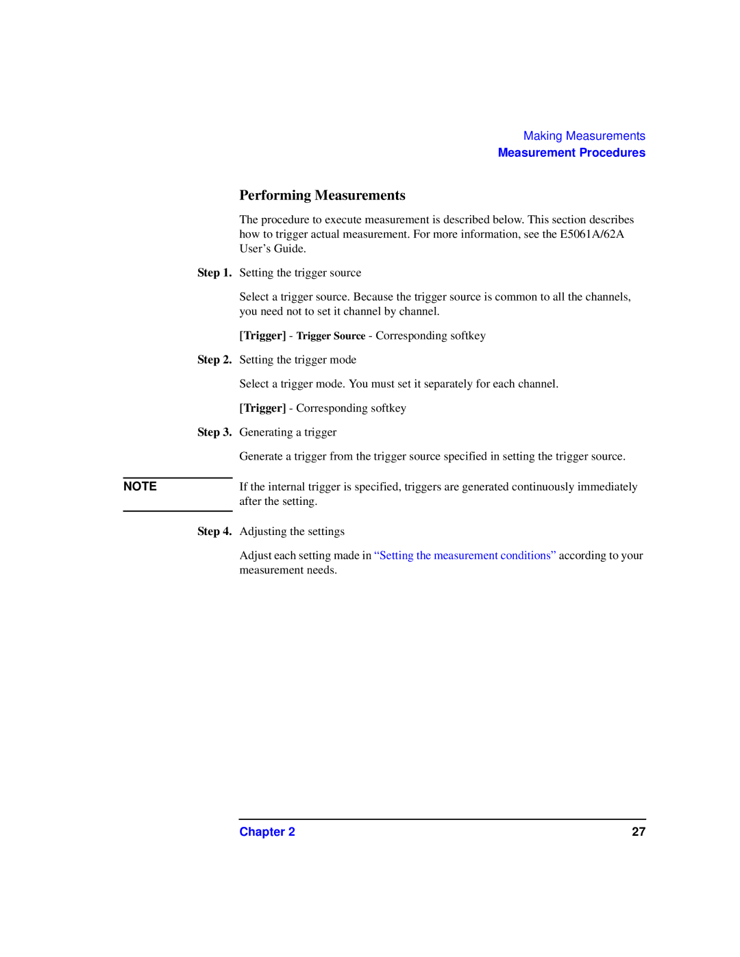 Agilent Technologies 87075C manual Performing Measurements 