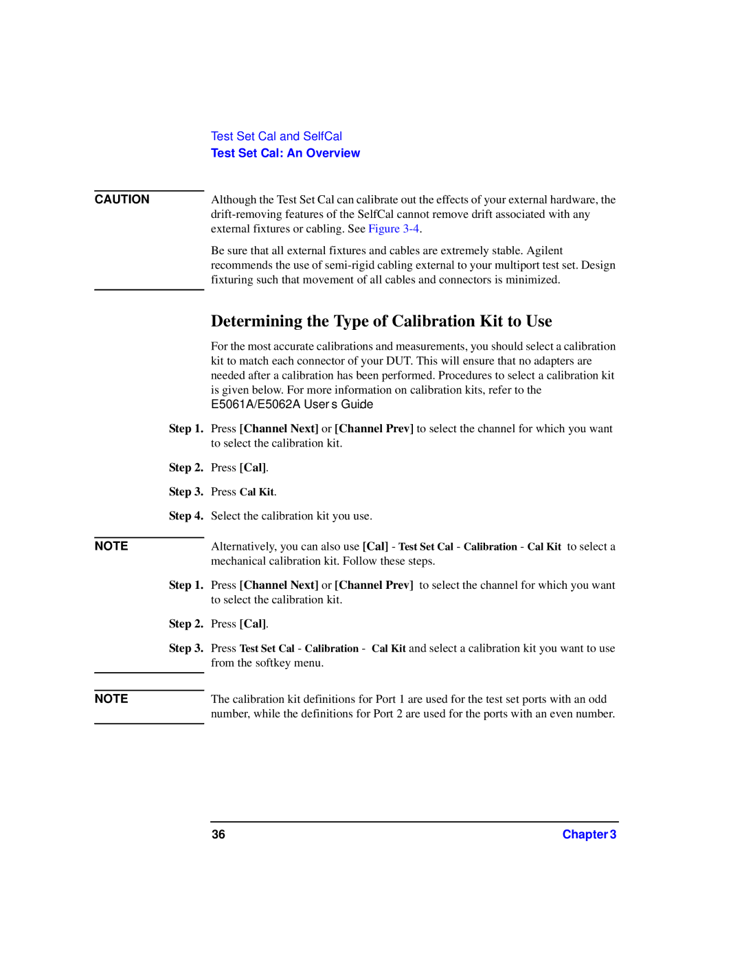 Agilent Technologies 87075C manual Determining the Type of Calibration Kit to Use, Step 