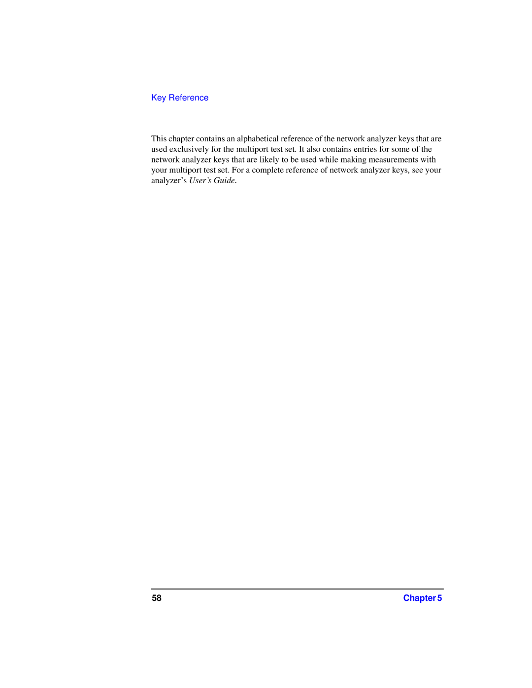 Agilent Technologies 87075C manual Key Reference 