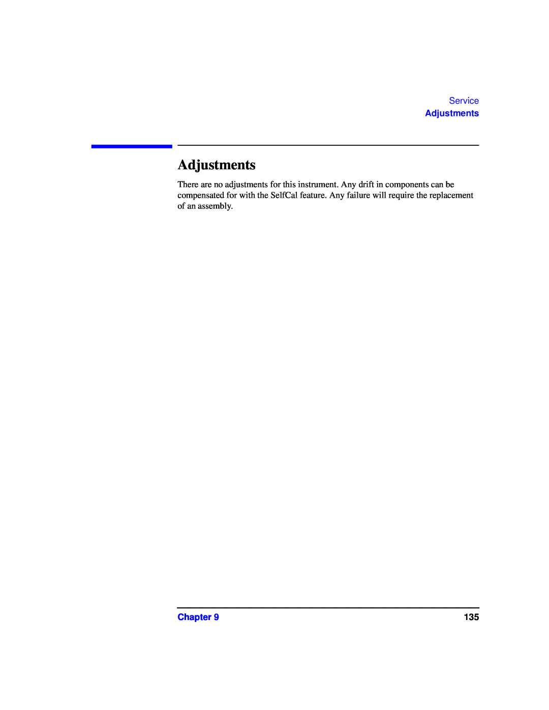 Agilent Technologies 87075C manual Adjustments, Service, Chapter 