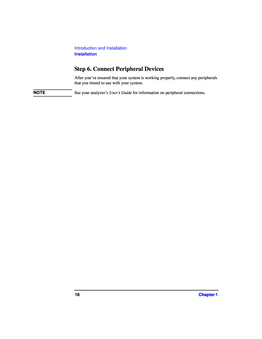 Agilent Technologies 87075C manual Connect Peripheral Devices, Introduction and Installation, Chapter 