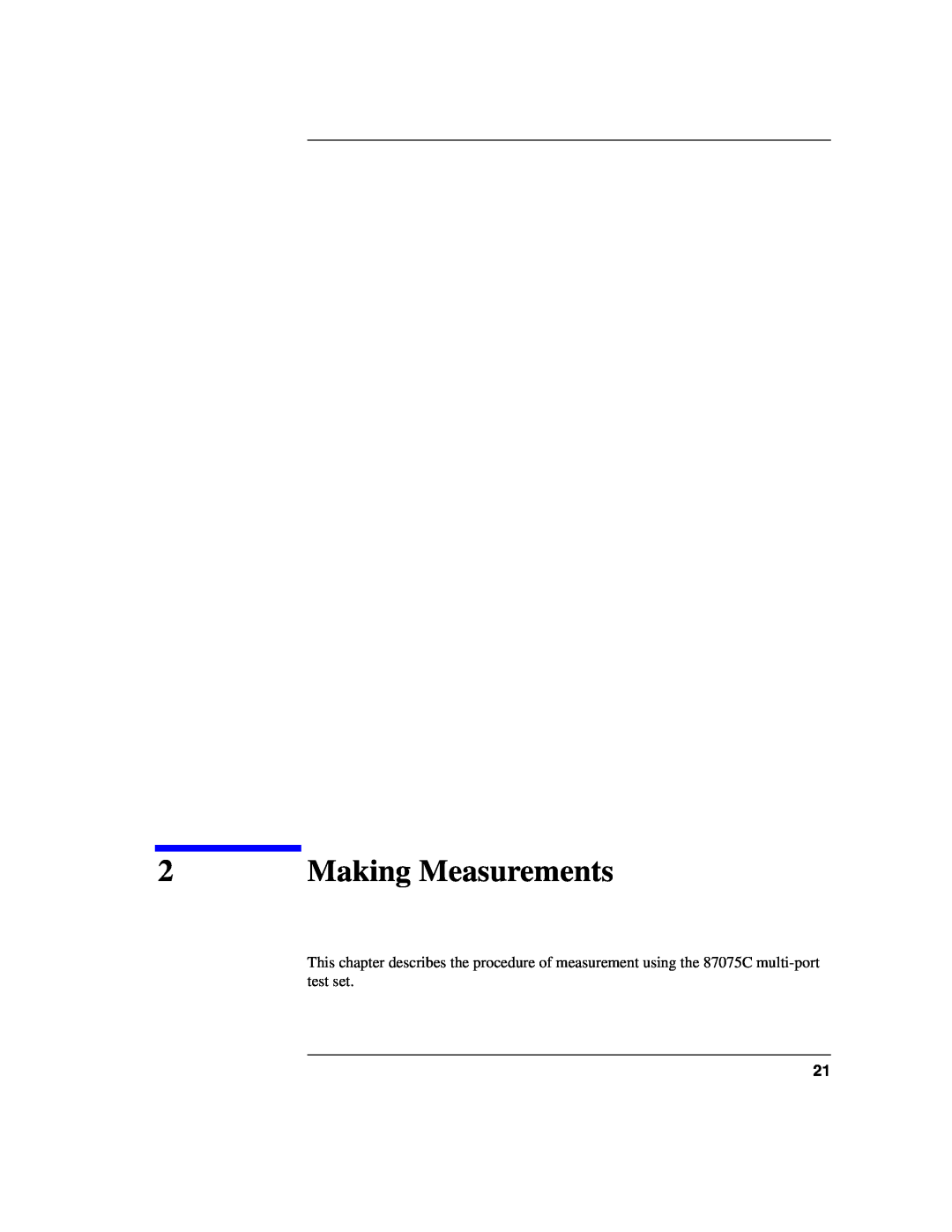Agilent Technologies 87075C manual Making Measurements 