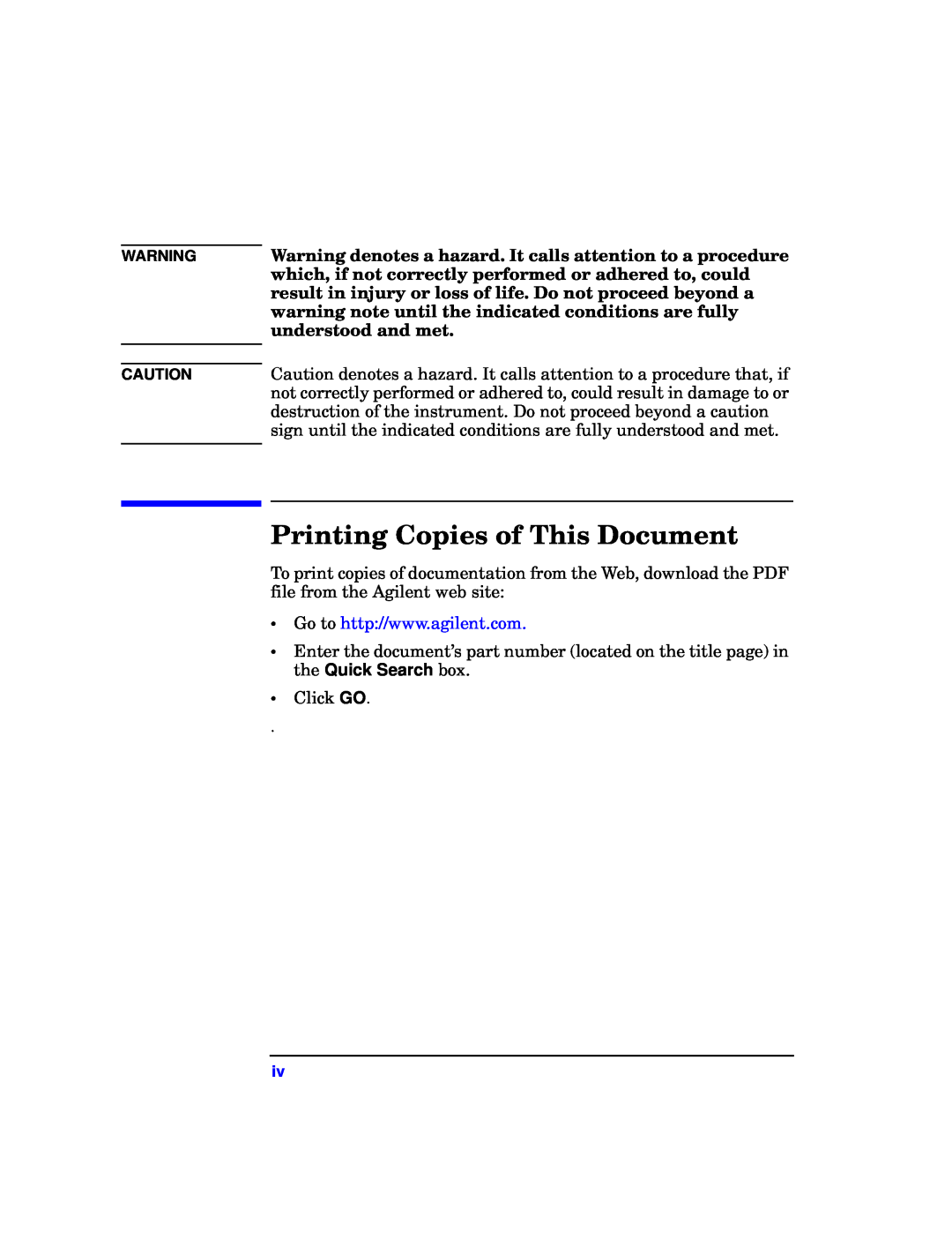 Agilent Technologies 87075C manual Printing Copies of This Document 