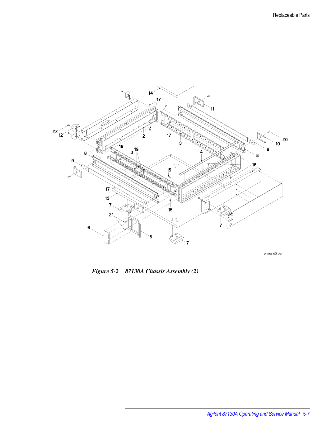 Agilent Technologies manual 87130A Chassis Assembly 