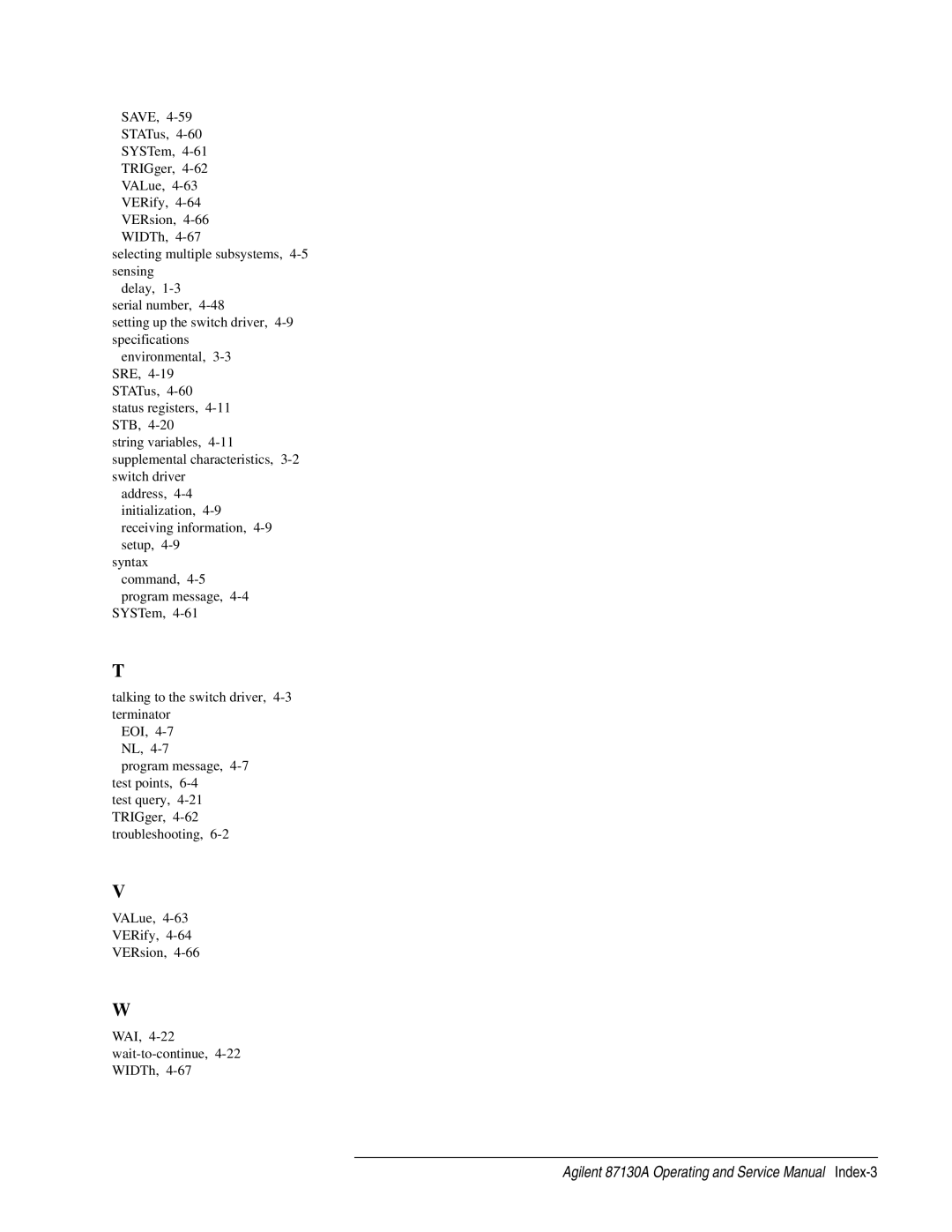 Agilent Technologies 87130A manual 