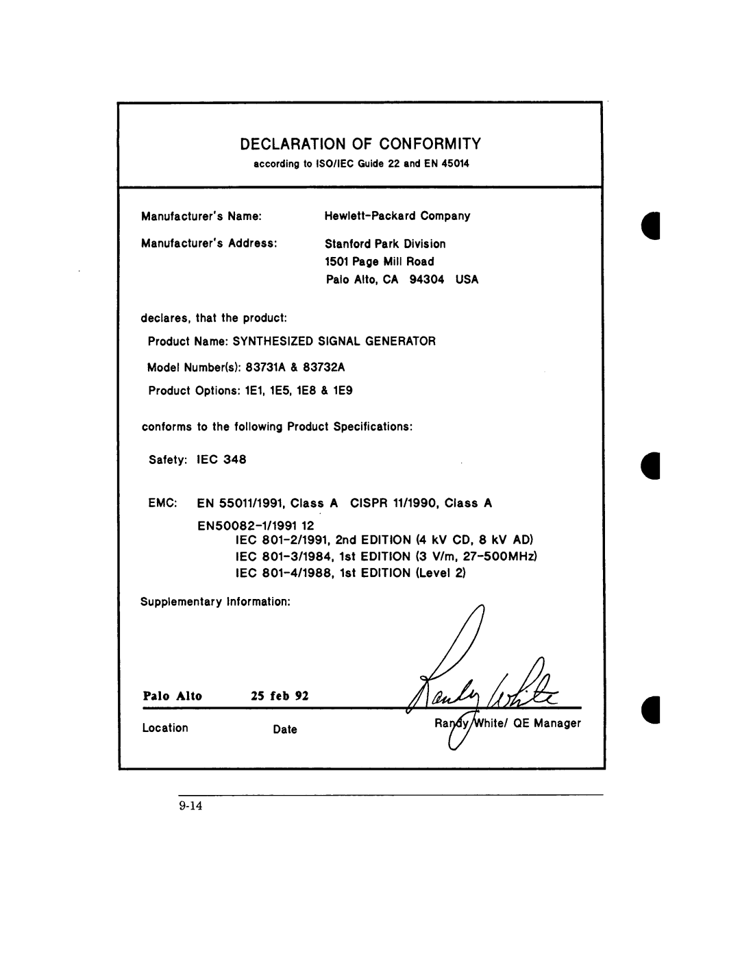 Agilent Technologies 8732A, 8731A manual 