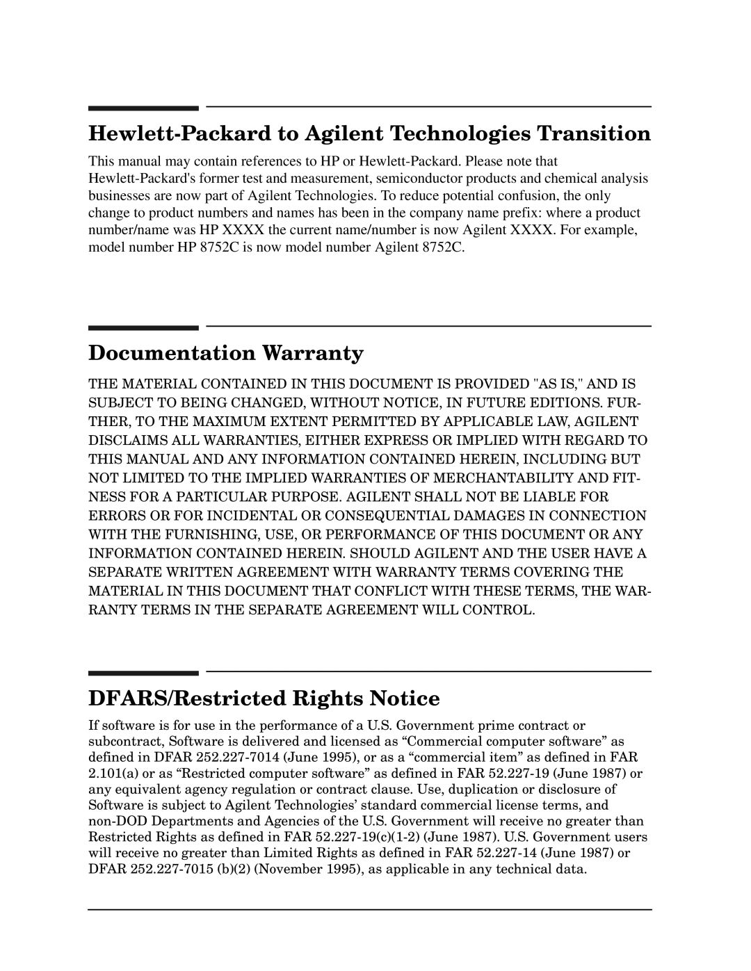 Agilent Technologies 8752C manual Hewlett-Packard to Agilent Technologies Transition 