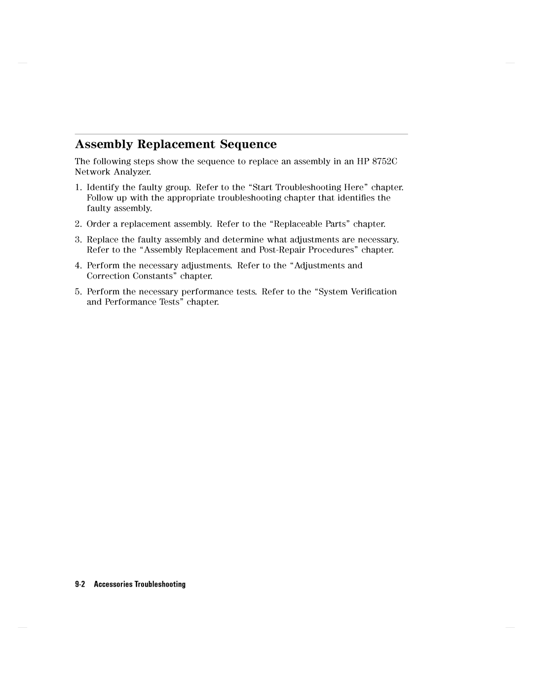 Agilent Technologies 8752C manual 2AccessoriesTroubleshooting 